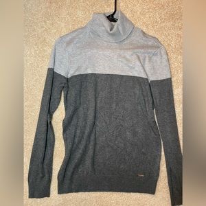 Women’s Small Calvin Klein Two Tone Grey Turtle Neck Sweater